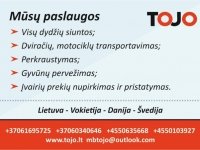 Lietuva - Danija - Lietuva. Kroviniai, siuntos