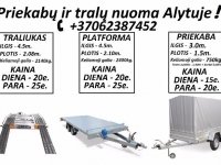 Traliuko / Priekabos / Platformos nuoma! PLATFORMOS NUOMA ! PLATFORMOS MATM
